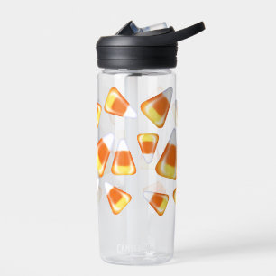 Halloween candy pattern, fun candy corn treats water bottle