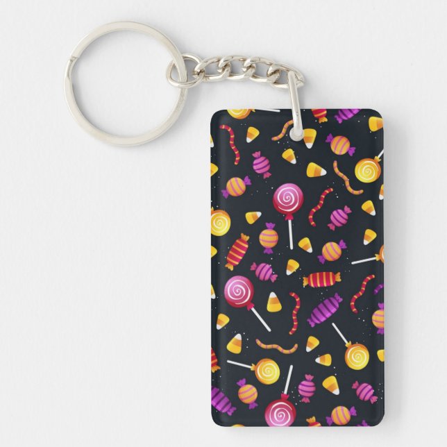 Halloween candy pattern keychain (Front)