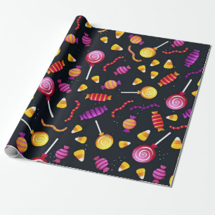 Halloween candy pattern wrapping paper