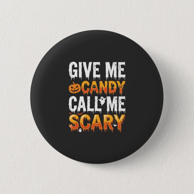 Halloween Candy Scary Ghost Design_1 2 Inch Round Button (Front)