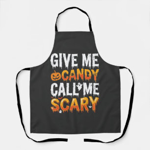 Halloween Candy Scary Ghost Design_1 Apron