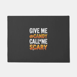 Halloween Candy Scary Ghost Design_1 Doormat