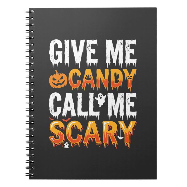Halloween Candy Scary Ghost Design_1 Notebook (Front)