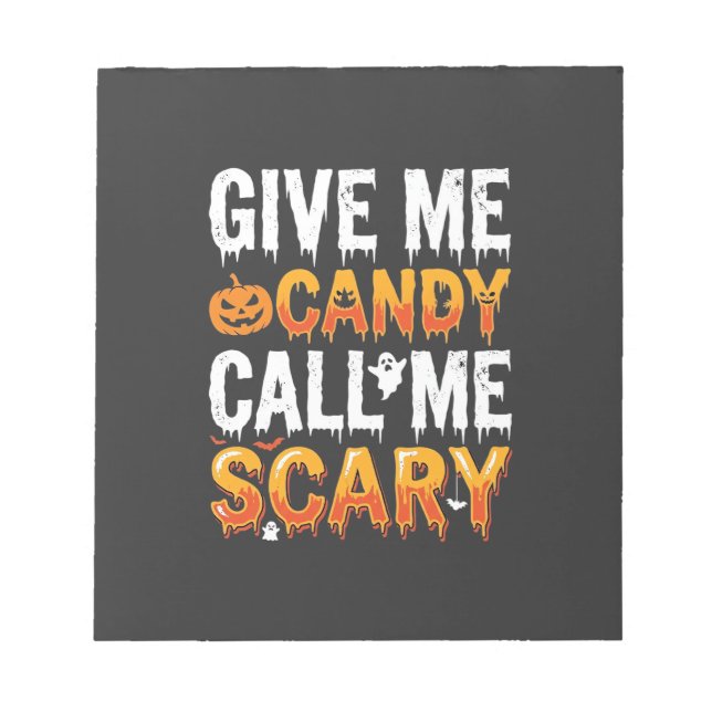 Halloween Candy Scary Ghost Design_1 Notepad (Front)