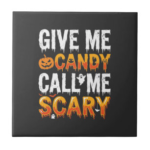 Halloween Candy Scary Ghost Design_1 Tile