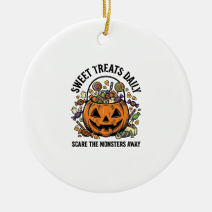 Halloween Candy Shirt Cute Monster Treat Design_1 Ceramic Ornament