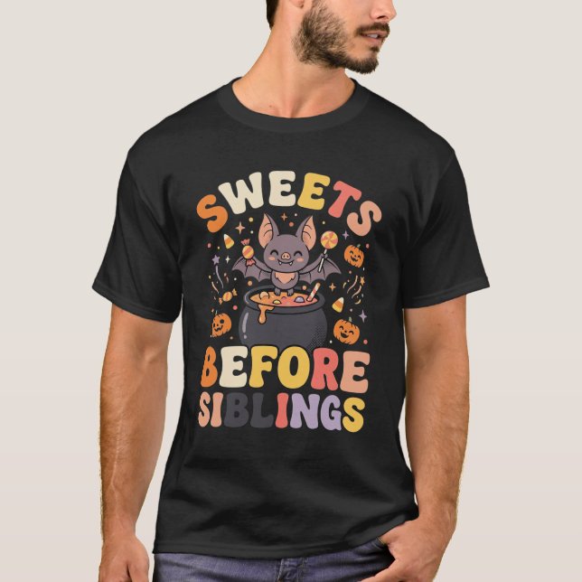 Halloween Candy Sibling Swap T-Shirt (Front)