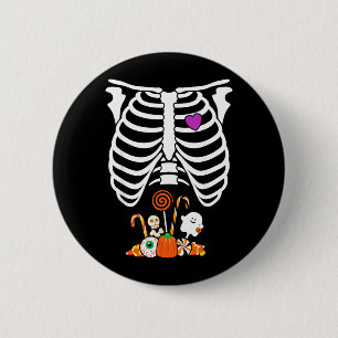 Halloween Candy Skeleton Rib Cage X-Ray Funny 2 Inch Round Button
