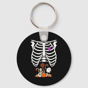 Halloween Candy Skeleton Rib Cage X-ray Funny  Keychain