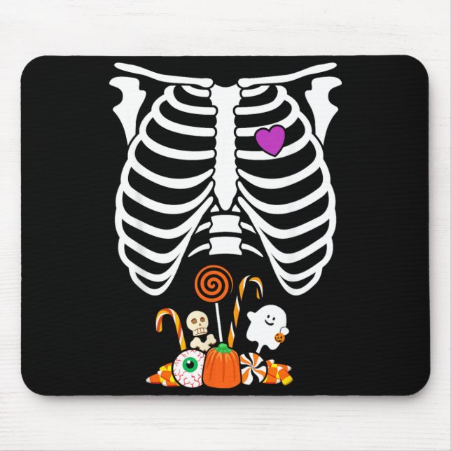 Halloween Candy Skeleton Rib Cage X-Ray Funny Mouse Pad (Front)