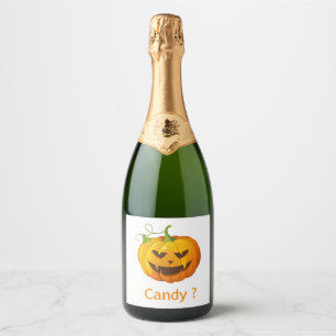 Halloween candy sparkling wine label