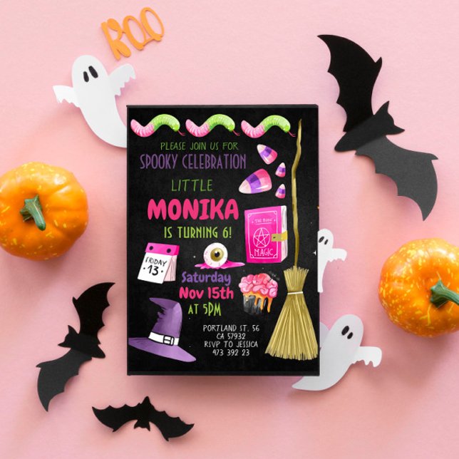 Halloween Candy Witch Anniversaire Invitation (Créateur téléchargé)