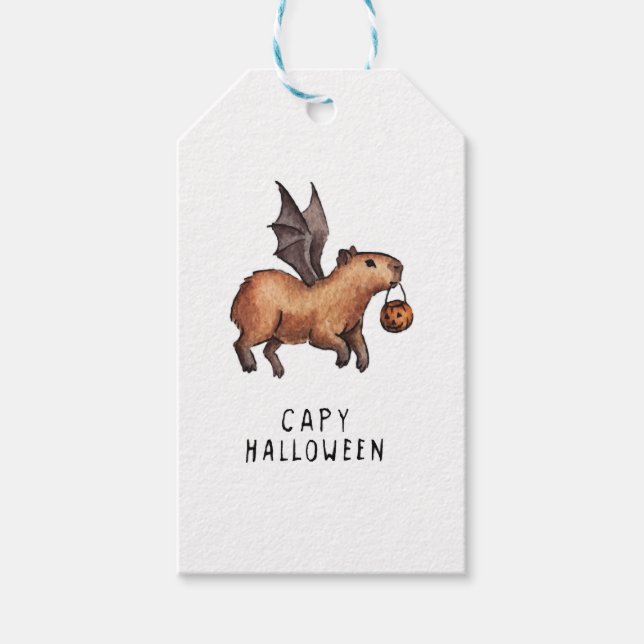 Halloween Capybara Gift Tags (Front)