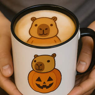 Halloween Capybara Mug   Funny Spooky Coffee Cup
