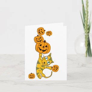 Halloween Card Acrobatic Cat 2