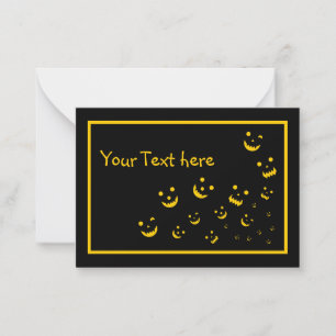 Halloween Card Customizable, Glowing Faces