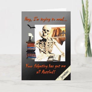 Halloween Card for Brother, Skeleton Rattled