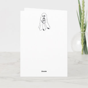 Halloween Card Ghost Flowers Boo Bells