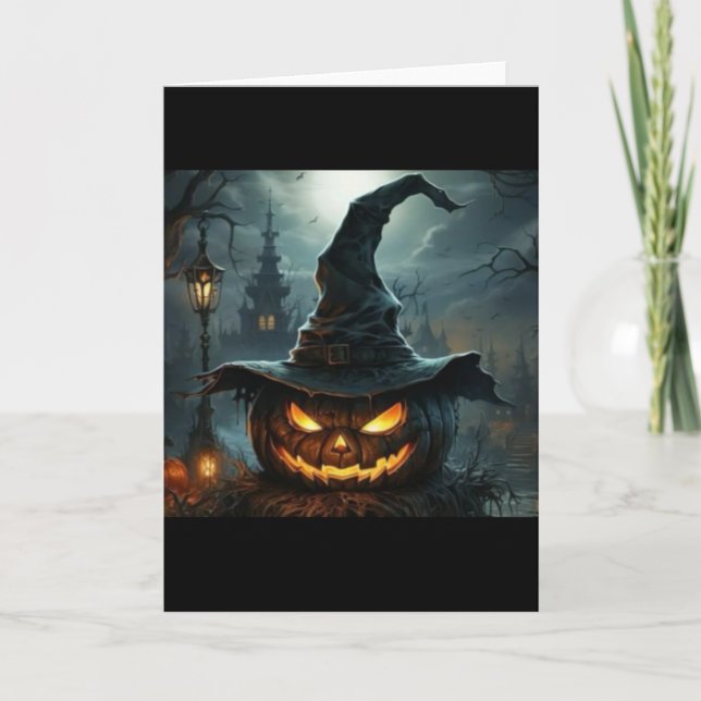 Halloween Card, Happy Halloween, Halloween,Haunted Holiday Card (Front)