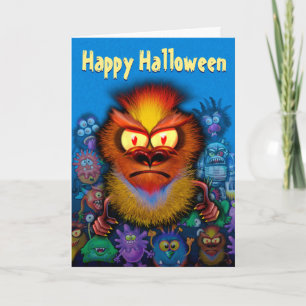 Halloween Card invitation MONSTER PARTY fun scary