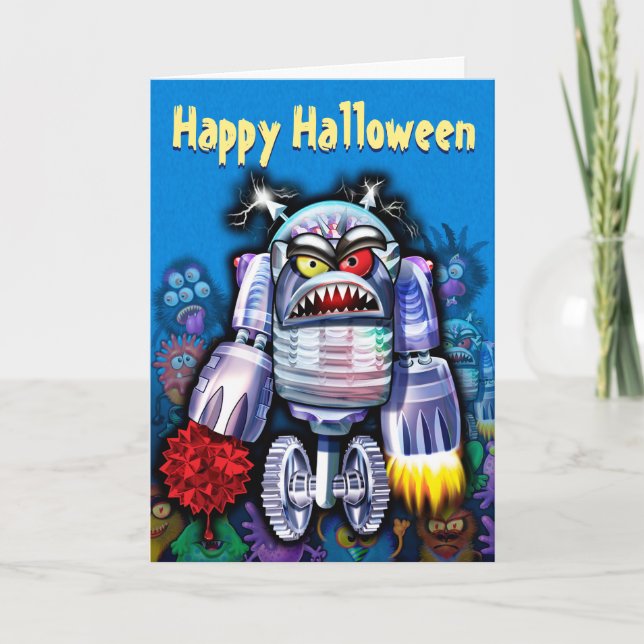 Halloween Card invitation MONSTER PARTY fun scary (Front)