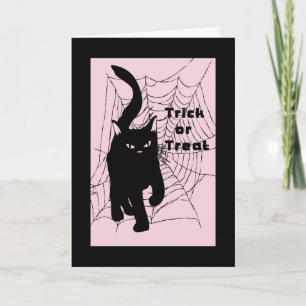 Halloween Card, Trick or Treat Cat Card