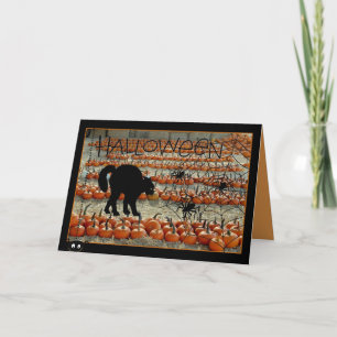 Halloween Card with Black Cat