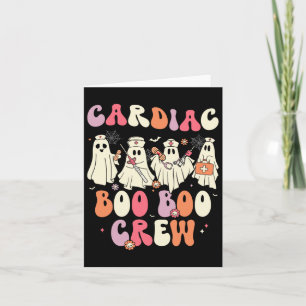 Halloween Cardiac Boo Crew Nurse Ghost Cute Health Card