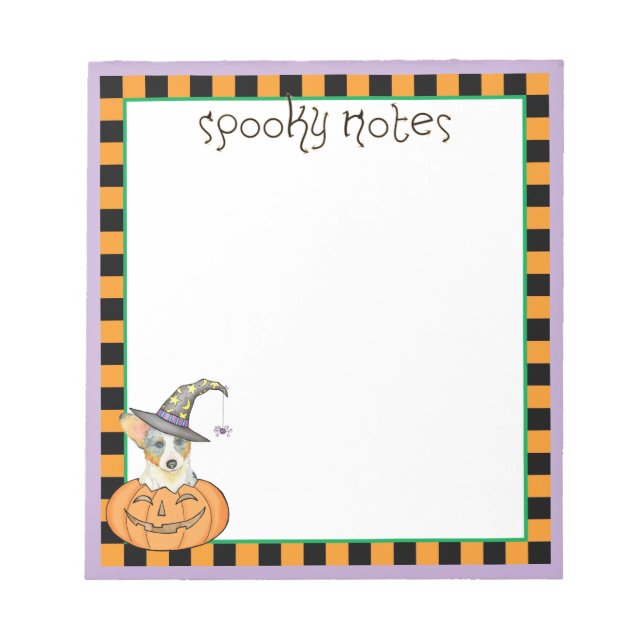 Halloween Cardigan Welsh Corgi Notepad (Front)