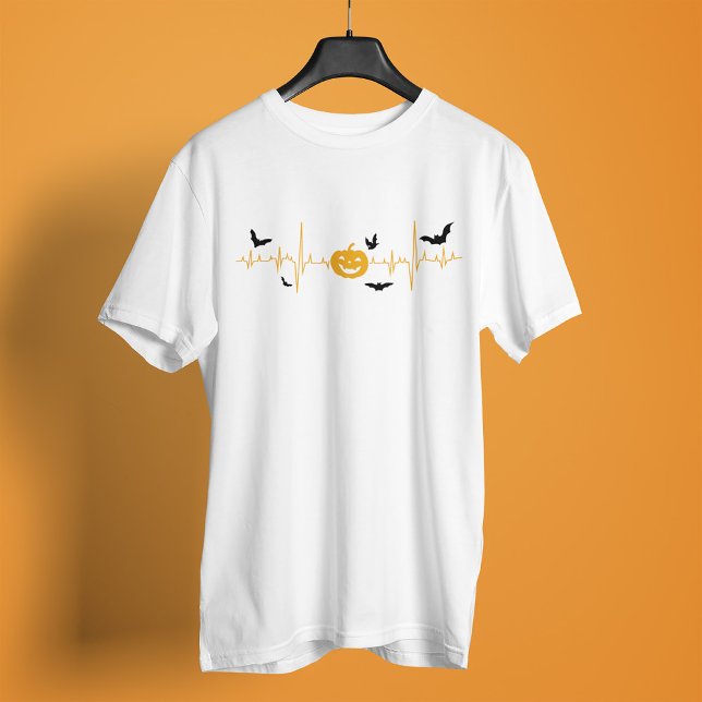 Halloween Cardiogram Pumpkins Bats T-Shirt (Creator Uploaded)