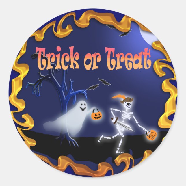 Halloween Cards and Post Cards! Classic Round Sticker (Front)