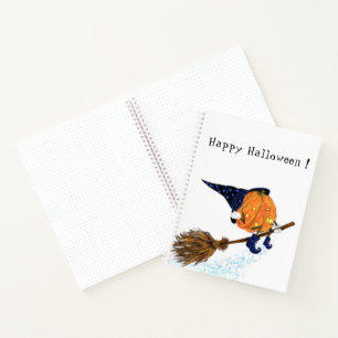 Halloween Carnet sorcier Citrouille volant