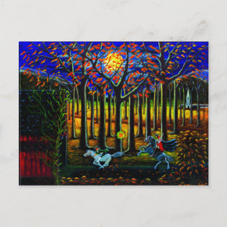 Halloween, carte postale, Horseman, Sleeping, Haut