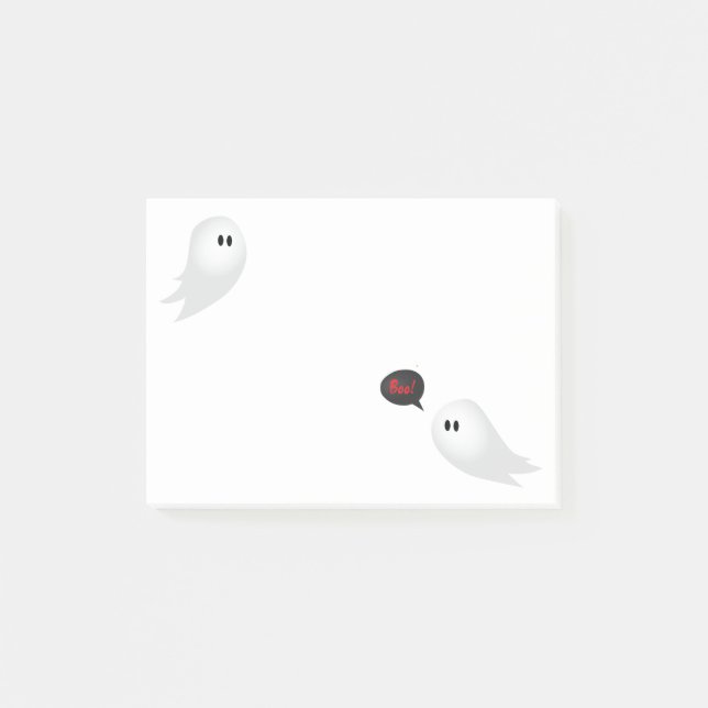 Halloween cartoon cute ghost saying boo post-it notes (Front)