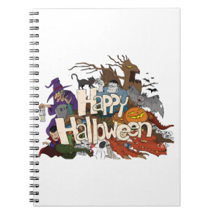 halloween cartoon for invitations happy halloween notebook