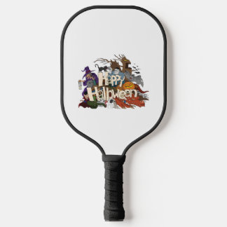 halloween cartoon for invitations happy halloween pickleball paddle