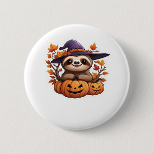 Halloween Cartoon Sloth Classic T-Shirt 2 Inch Round Button