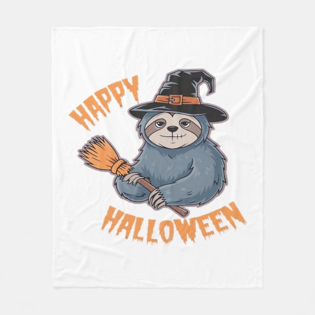 Halloween Cartoon Sloth Classic T-Shirt Fleece Blanket (Front)