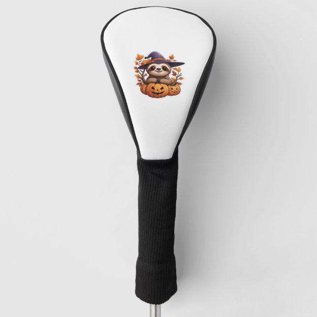 Halloween Cartoon Sloth Classic T-Shirt Golf Head Cover (Front)