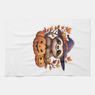Halloween Cartoon Sloth Classic T-Shirt Kitchen Towel