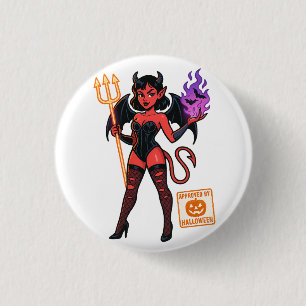 Halloween Cartoon Succubus – Dark & Playful 1 Inch Round Button