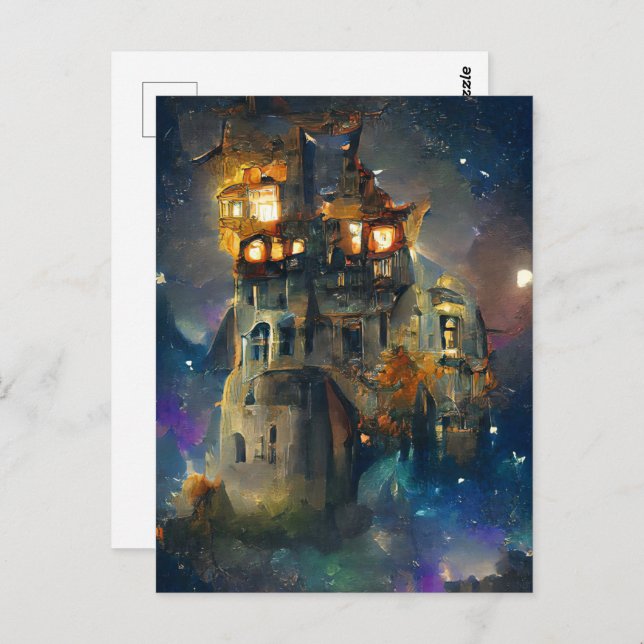 Halloween Castle, Halloween Ghost, Japanese Art  P Postcard (Front/Back)