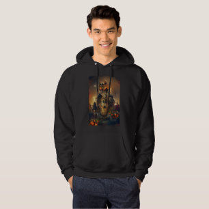 Halloween Castle, Japanese Art, Castle Painting Hoodie