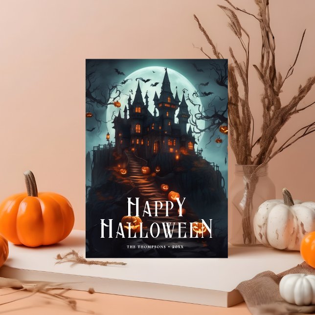 Halloween Castle Pumpkins Moon Card (Creator Uploaded)