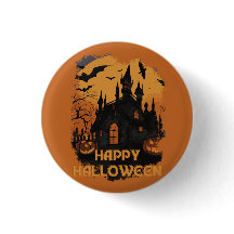 Halloween castle under moonlight