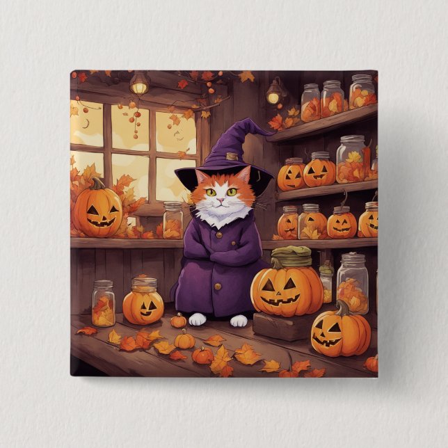 halloween cat #2 button (Front)