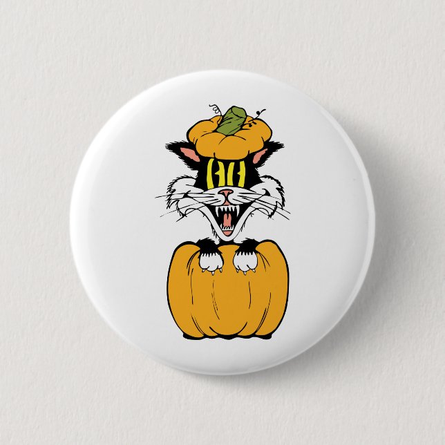 Halloween Cat 2 Inch Round Button (Front)