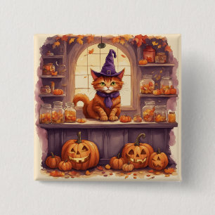halloween cat #3 button