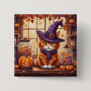 halloween cat #4 button