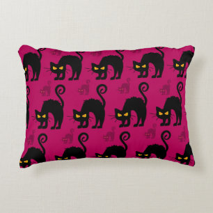 Halloween Cat: Abstract Seamless Pattern Accent Pillow